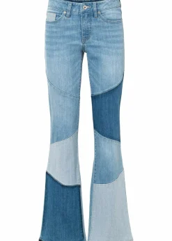 bonprix Jeans|Bekleidung·Shirts & Tops^Flared-Jeans Mid Waist hellblau denim/blau denim/dunkelblau denim