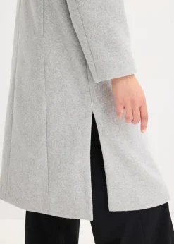 bonprix Bekleidung·Hosen|Jacken & Mäntel^Flauschmantel mit abnehmbaren Ärmeln grau meliert