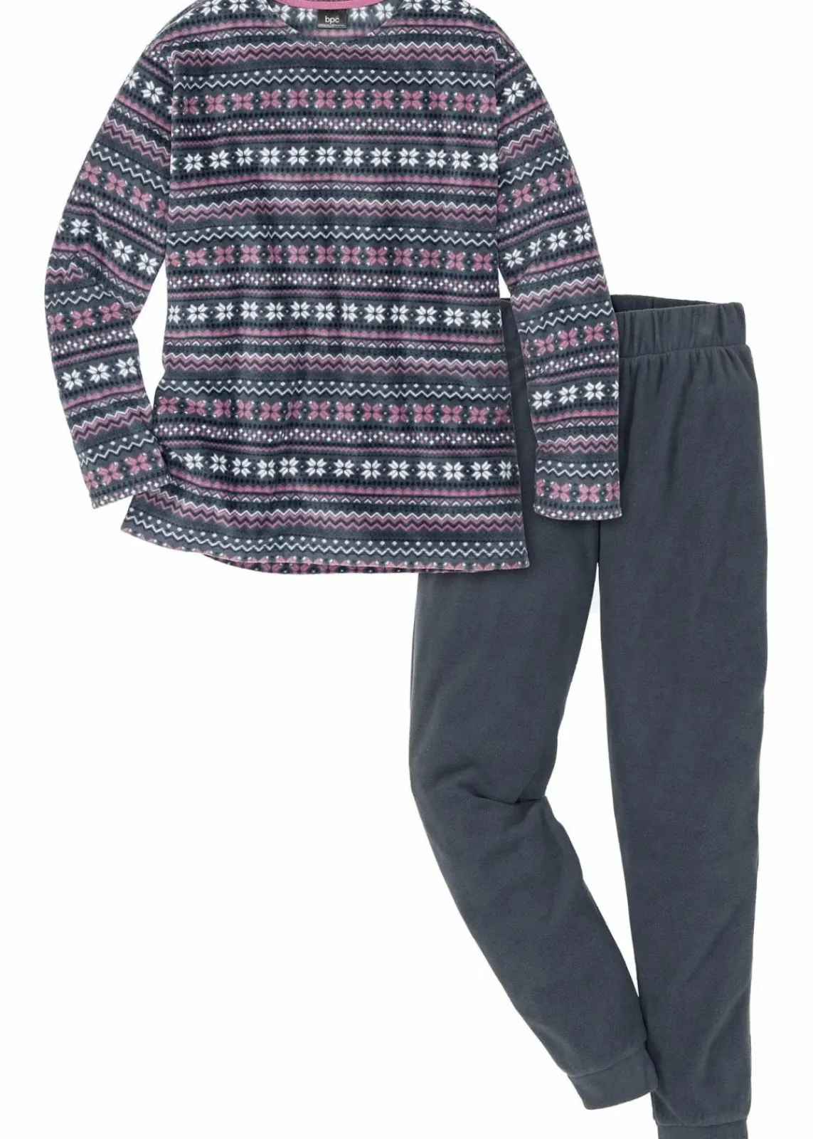 bonprix Wäsche·Homewear|Wäsche·Nachtwäsche^Fleece Loungewear Hausanzug nachtblau gemustert