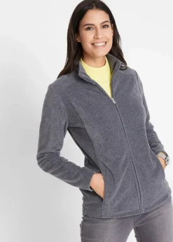bonprix Jacken & Mäntel|Sweat^Fleecejacke grau meliert