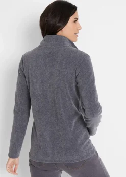 bonprix Jacken & Mäntel|Sweat^Fleecejacke grau meliert