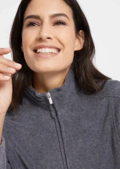 bonprix Jacken & Mäntel|Sweat^Fleecejacke grau meliert