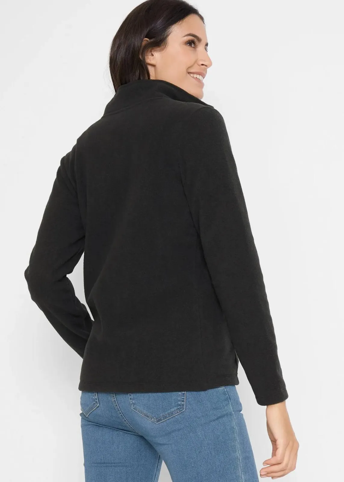 bonprix Bekleidung·Blusen & Tuniken|Bekleidung·Hosen^Fleecejacke schwarz
