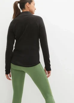 bonprix Bekleidung·Blusen & Tuniken|Bekleidung·Hosen^Fleecejacke mit Reißverschluss-Taschen schwarz