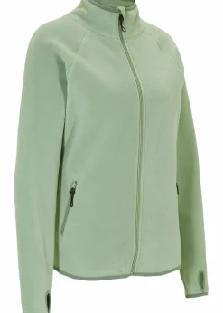 bonprix Jacken & Mäntel|Sweat^Fleecejacke mit Reißverschluss-Taschen piniengrün