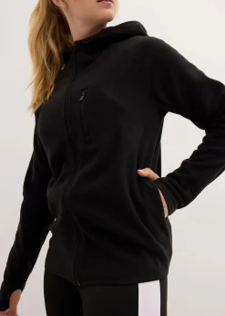 bonprix Bekleidung·Blusen & Tuniken|Bekleidung·Hosen^Fleecejacke mit Taschen schwarz