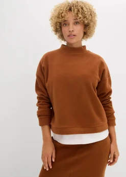 bonprix Bekleidung·Blusen & Tuniken|Zweiteiler & Sets^Fleecepullover ziegelbraun
