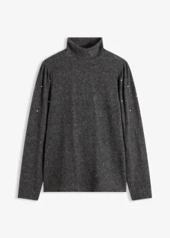 bonprix Shirts & Tops^Fleeceshirt aus fließendem Viskose-Mix anthrazit meliert