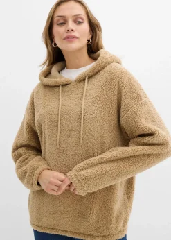 bonprix Bekleidung·Blusen & Tuniken|Sweat^Fleeceshirt aus Teddy hellkhaki