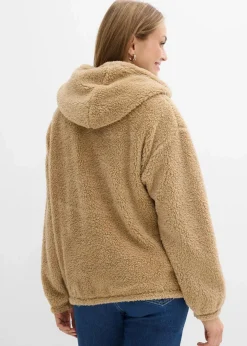 bonprix Bekleidung·Blusen & Tuniken|Sweat^Fleeceshirt aus Teddy hellkhaki