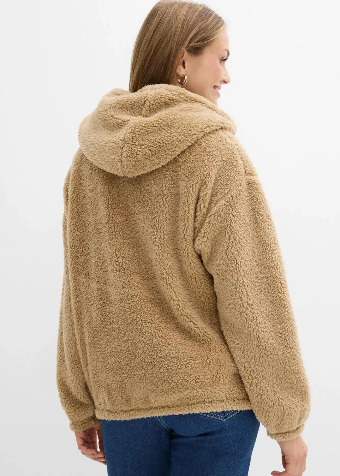 bonprix Bekleidung·Blusen & Tuniken|Sweat^Fleeceshirt aus Teddy hellkhaki