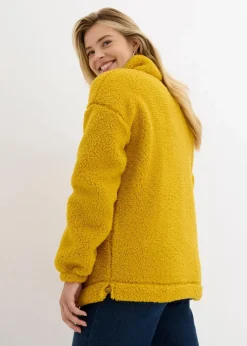 bonprix Nachhaltigere Materialien|Sweat^Fleeceshirt mit Stehkragen ockergold