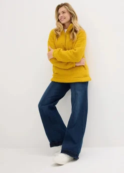 bonprix Nachhaltigere Materialien|Sweat^Fleeceshirt mit Stehkragen ockergold