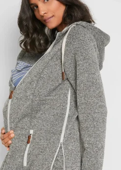 bonprix Umstandsmode|Bekleidung·Blazer^Fleece-Umstands- und Tragejacke schiefergrau/mattsilber meliert