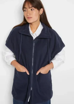 bonprix Sweat|Jacken & Mäntel^Fleece-Weste aus recyceltem Polyester dunkelblau