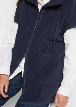 bonprix Sweat|Jacken & Mäntel^Fleece-Weste aus recyceltem Polyester dunkelblau