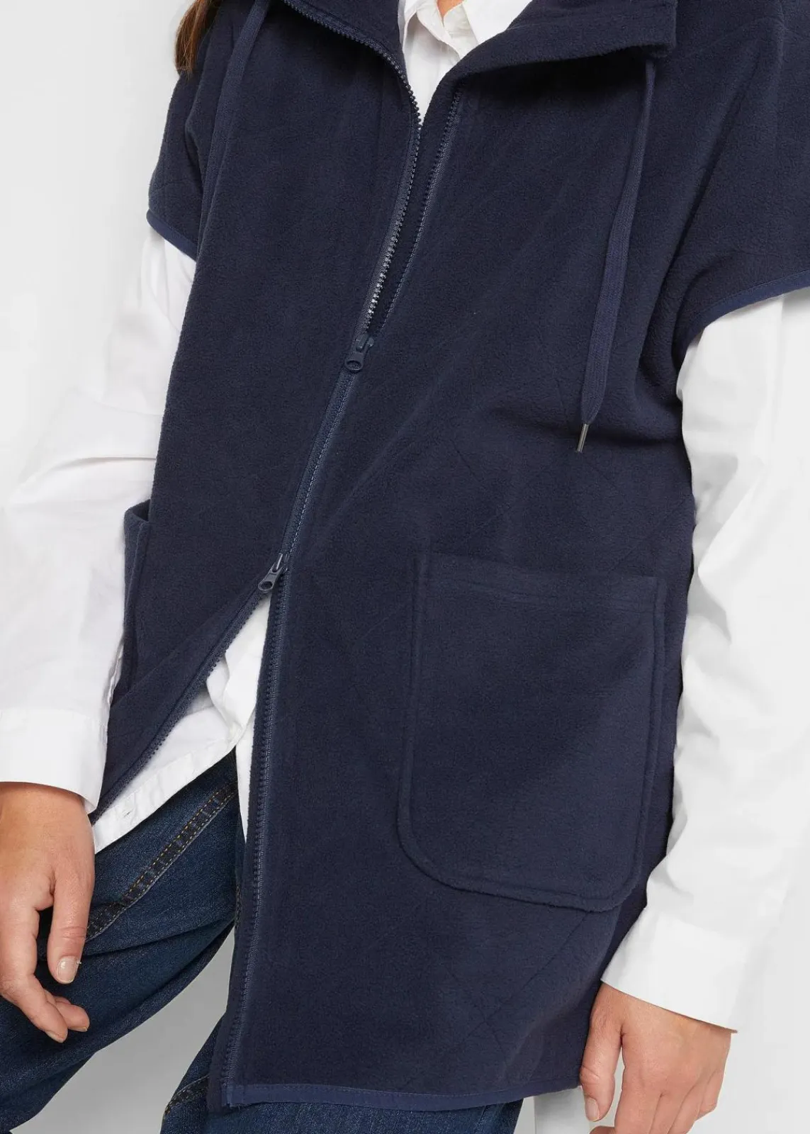 bonprix Sweat|Jacken & Mäntel^Fleece-Weste aus recyceltem Polyester dunkelblau
