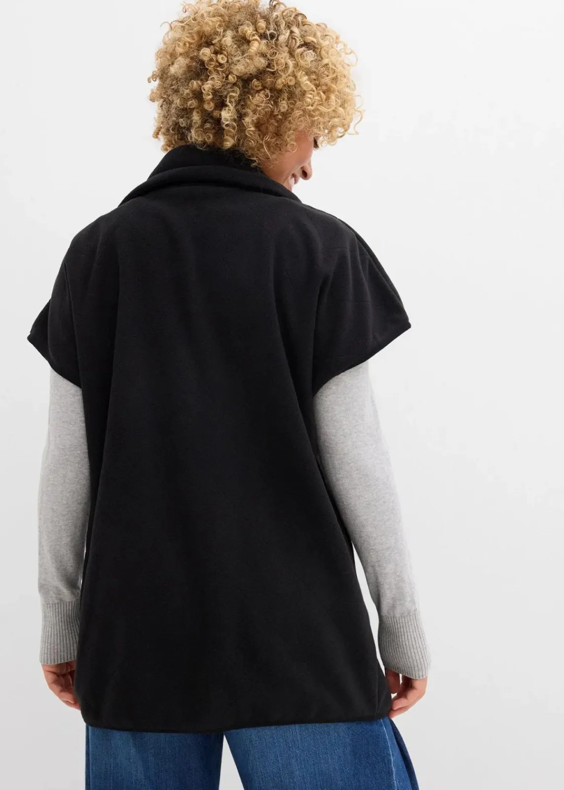 bonprix Nachhaltigere Materialien|Jacken & Mäntel^Fleece-Weste aus recyceltem Polyester schwarz