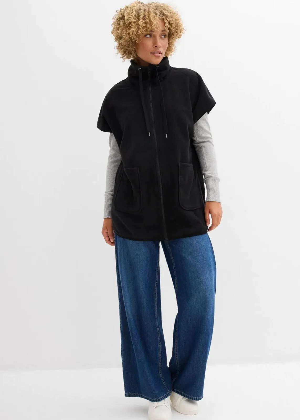 bonprix Nachhaltigere Materialien|Jacken & Mäntel^Fleece-Weste aus recyceltem Polyester schwarz