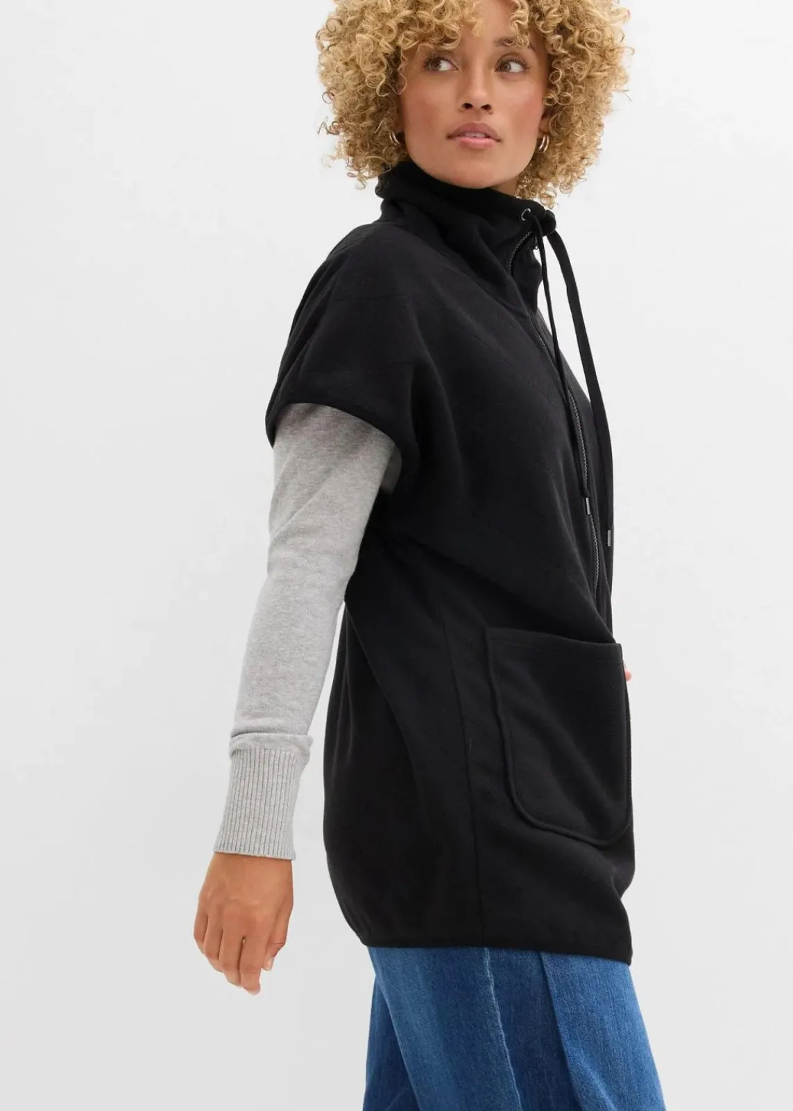 bonprix Nachhaltigere Materialien|Jacken & Mäntel^Fleece-Weste aus recyceltem Polyester schwarz