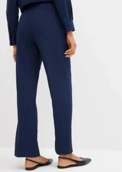 bonprix Bekleidung·Kleider|Zweiteiler & Sets^Fließende Bundfaltenhose dunkelblau