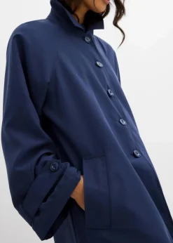 bonprix Bekleidung·Hosen|Jacken & Mäntel^Fließender Trenchcoat dunkelblau