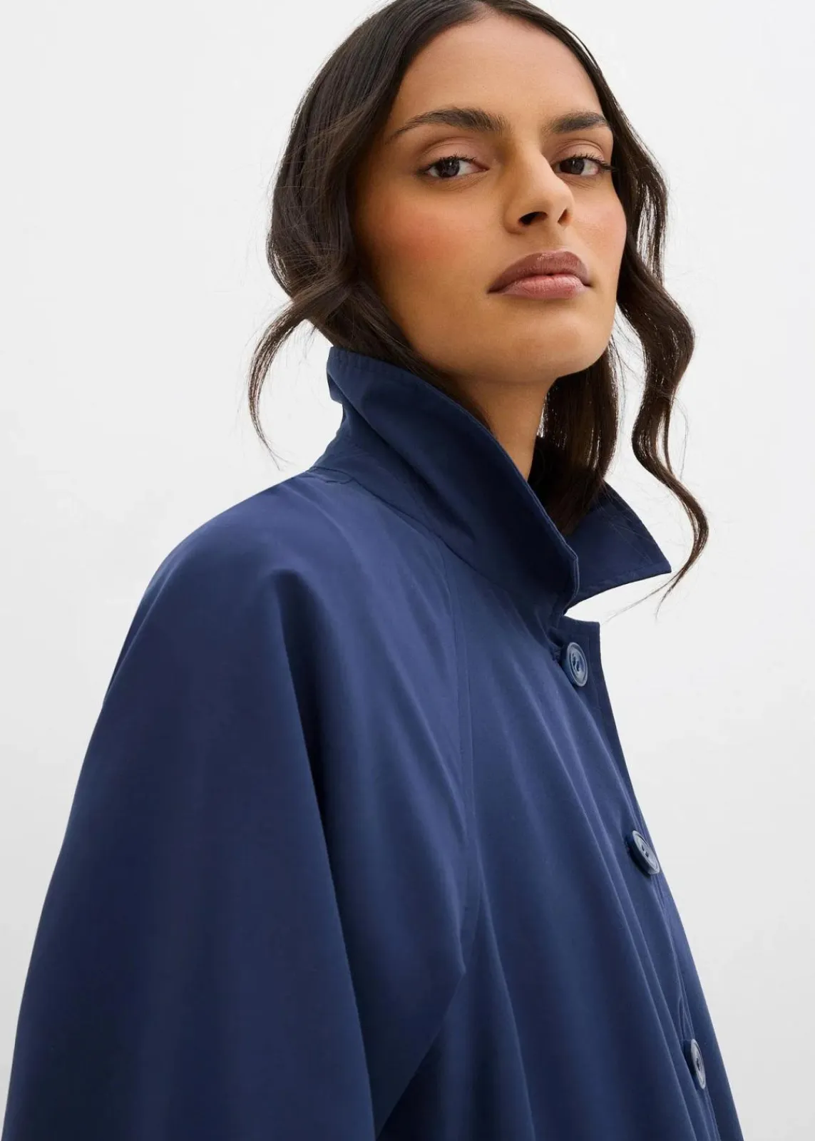 bonprix Bekleidung·Hosen|Jacken & Mäntel^Fließender Trenchcoat dunkelblau
