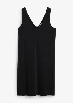bonprix Kleider|Bekleidung·Pullover & Strickjacken^Fließendes Trägerkleid mit V-Ausschnitt schwarz