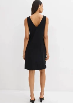 bonprix Kleider|Bekleidung·Pullover & Strickjacken^Fließendes Trägerkleid mit V-Ausschnitt schwarz