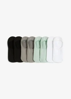 bonprix Socken|Socken^Füßlinge mit Innenfrottee (8er Pack) schwarz + weiß + grau + hellschilf