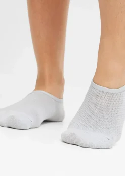 bonprix Socken & Strumpfhosen|Sportwäsche^Füßlinge mit kühlendem Material (5er Pack) kreidebeige+mattsilber