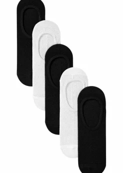 bonprix Socken|Socken^Füßlinge mit kühlendem Material (5er Pack) weiß/schwarz