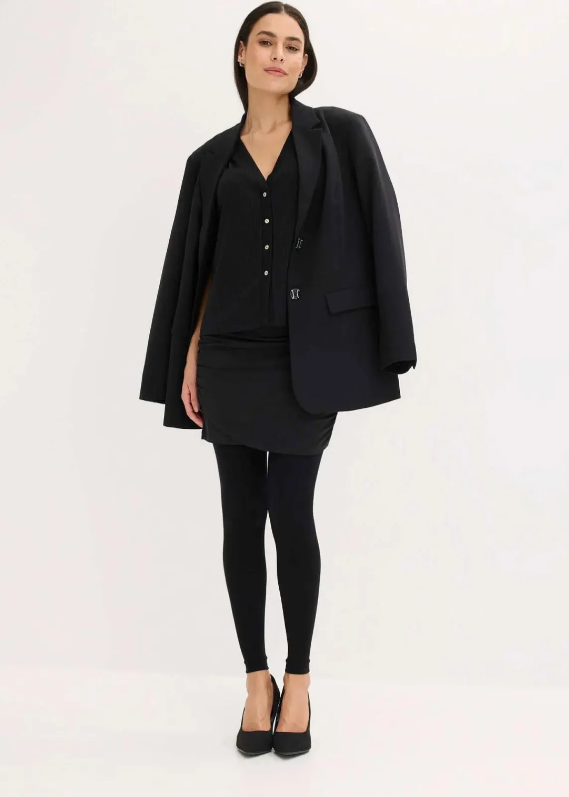 bonprix Wäsche·Socken & Strumpfhosen|Bekleidung·Kleider^Formende ultra-blickdichte Leggings mit Push Up, Belly Control und Komfortbündchen 80 DEN schwarz