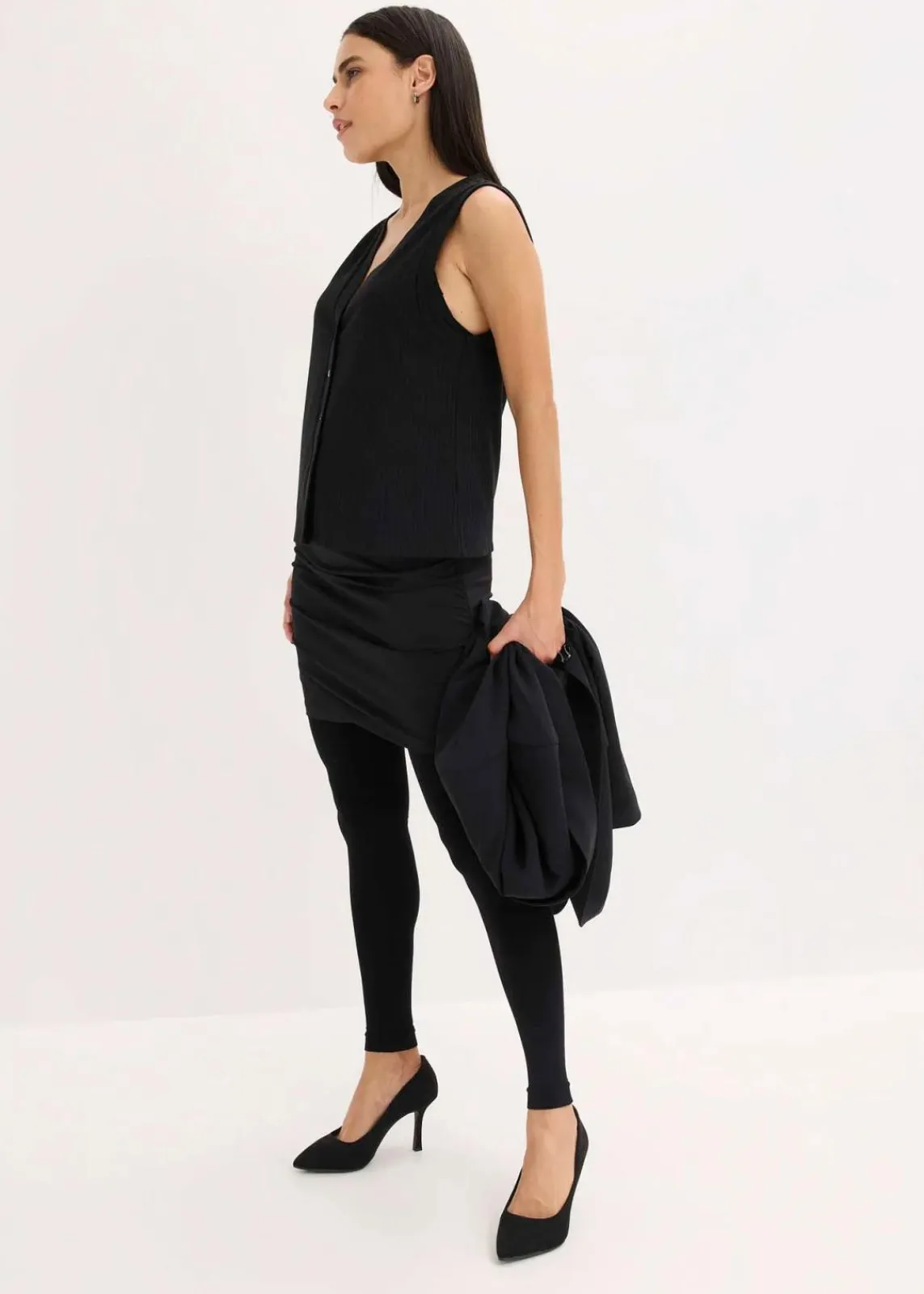 bonprix Wäsche·Socken & Strumpfhosen|Bekleidung·Kleider^Formende ultra-blickdichte Leggings mit Push Up, Belly Control und Komfortbündchen 80 DEN schwarz