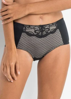 bonprix Wäsche·Dessous|Wäsche·Höschen^Formslip mit Spitze schwarz/sandbeige