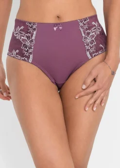 bonprix Höschen|Wäsche·Höschen^Formslip mit Stickerei (2er Pack) mattbeere/mattrosa+mattrosa