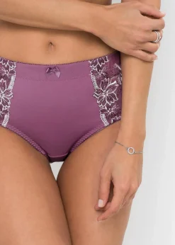 bonprix Höschen|Wäsche·Höschen^Formslip mit Stickerei (2er Pack) mattbeere/mattrosa+mattrosa