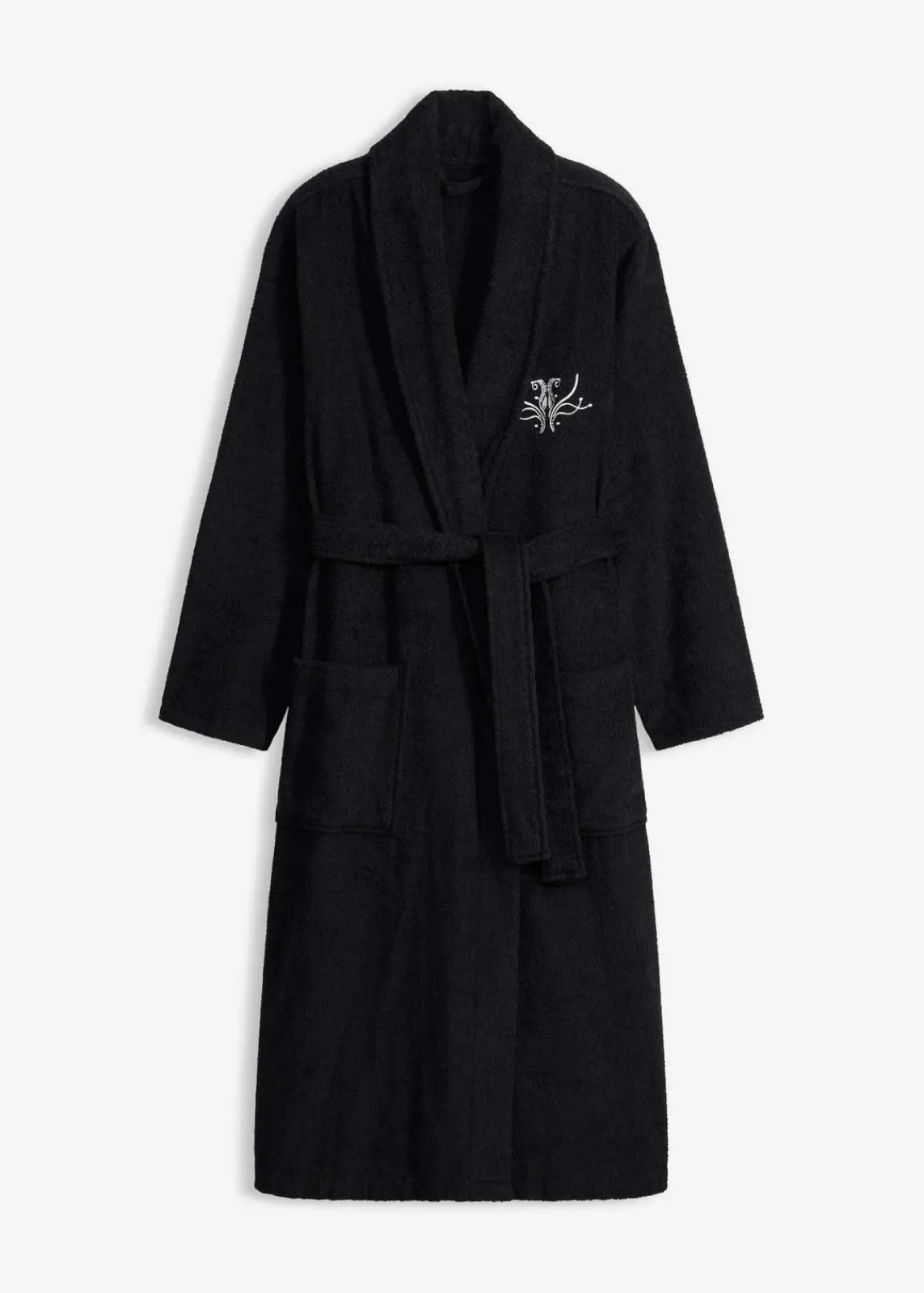bonprix Wäsche·Basics|Wäsche·Bademäntel^Frottee Bademantel schwarz