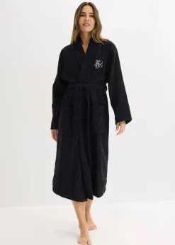bonprix Wäsche·Basics|Wäsche·Bademäntel^Frottee Bademantel schwarz