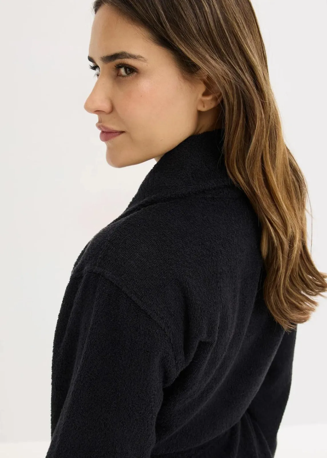 bonprix Wäsche·Basics|Wäsche·Bademäntel^Frottee Bademantel schwarz