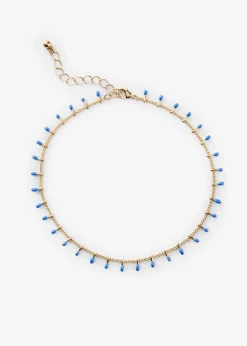 bonprix Schmuck|Schuhe & Accessoires In Spezialgrößen·Schmuck^Fußkette goldfarben/mittelblau