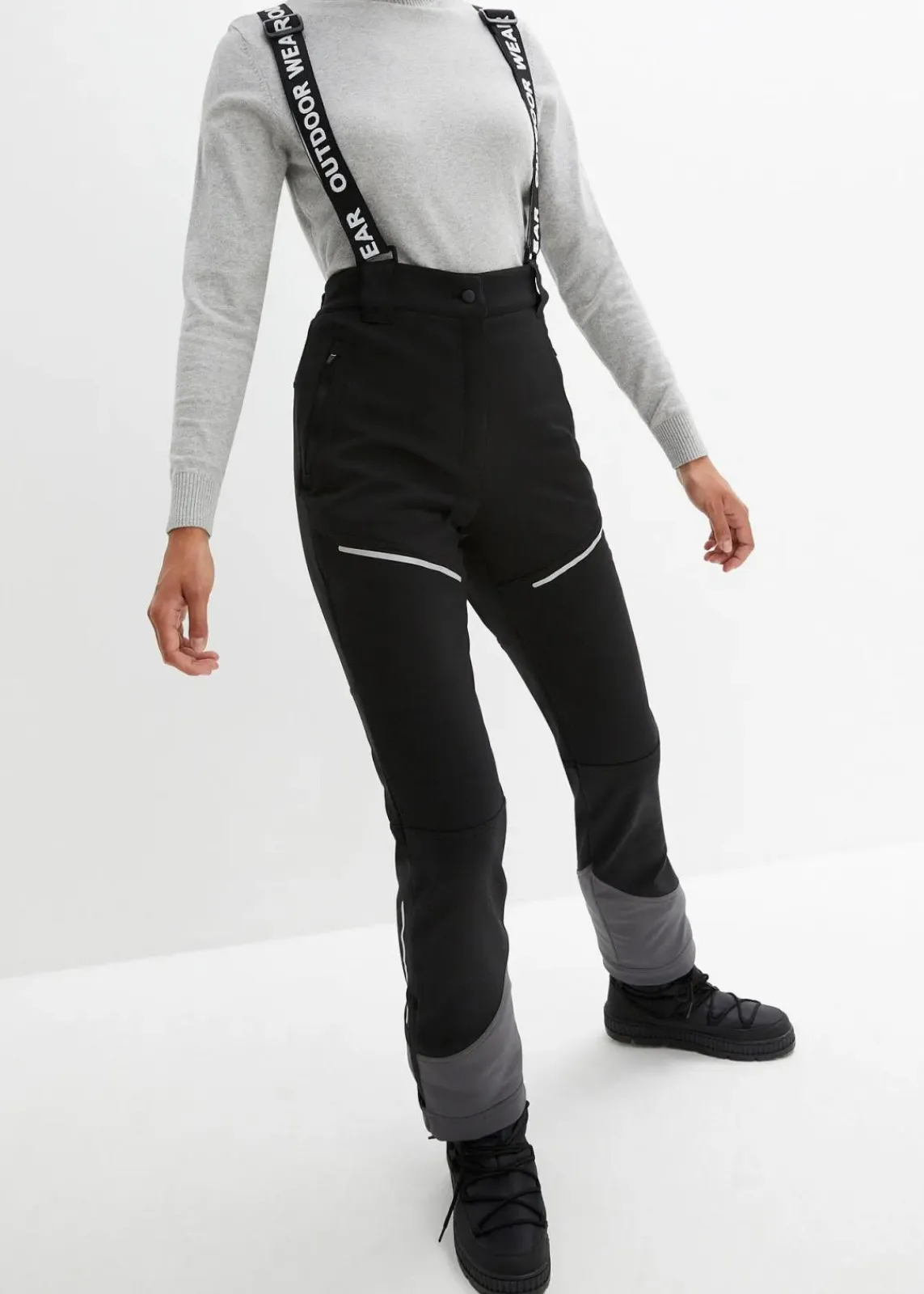 bonprix Nachhaltigere Materialien^Funktionshose aus Softshell mit Stretch, wasserabweisend schwarz
