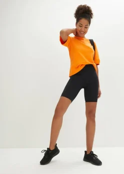 bonprix Wäsche·Radler & Oberschenkelschutz|Bekleidung·Sweat^Funktionsradler mit Ocean Bound Plastic, Bermuda-Länge schwarz