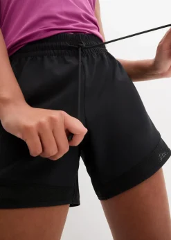 bonprix Sportbekleidung|Hosen^Funktions-Shorts mit Handytasche schwarz