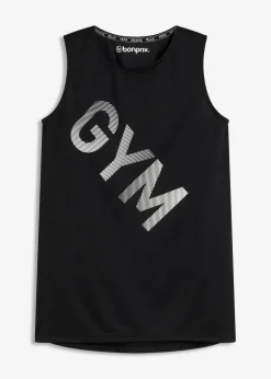 bonprix Shirts & Tops|Sportbekleidung^Funktions-Top, schnelltrocknend schwarz bedruckt