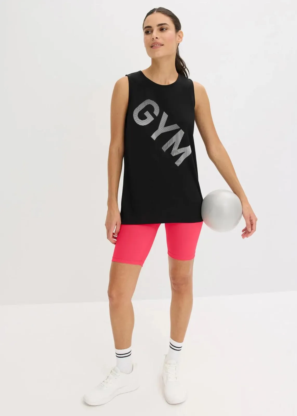 bonprix Shirts & Tops|Sportbekleidung^Funktions-Top, schnelltrocknend schwarz bedruckt