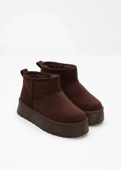 bonprix Boots|Gefütterte Winterschuhe^Gefütterte Plateau-Boots dunkelbraun