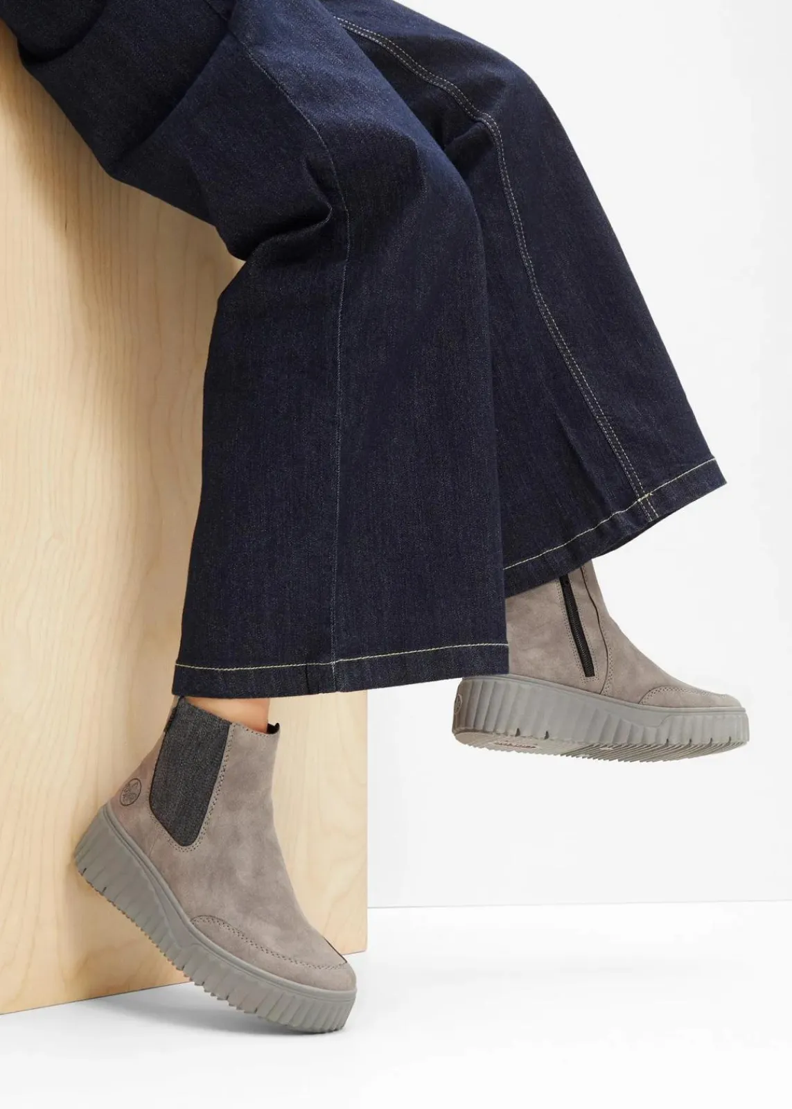 Rieker High Heels|Komfortschuhe^Gefütterte Komfort-Boots grau