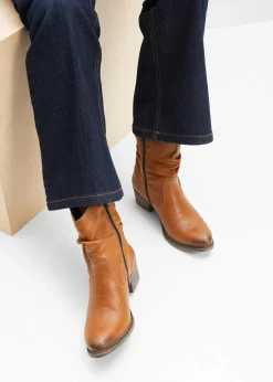 Rieker Schuhe & Accessoires In Spezialgrößen·Schuhe In Übergröße|Stiefeletten^Gefütterte Komfort-Cowboy-Boots cognac