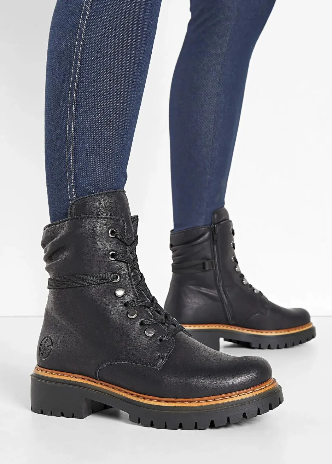 Rieker High Heels|Komfortschuhe^Gefütterte Komfort-Schnürboots schwarz